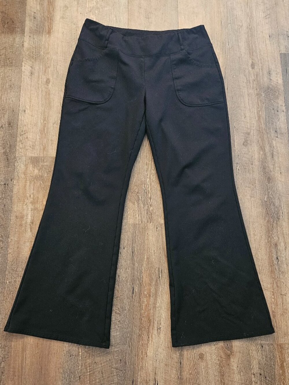 G4Free Fleece Lined Yoga Dress Pants 2XL Black Bootcut 31" Inseam Work Pant